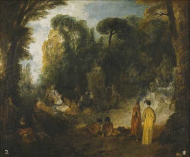 Courtly Gathering In A Park, 1712-1713. Artist: Watteau, Jean Antoine (1684-1721)