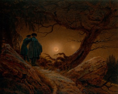 Two Men Contemplating the Moon, ca 1820. Artist: Friedrich, Caspar David (1774-1840)