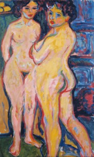 Nudes Standing by Stove, 1908. Artist: Kirchner, Ernst Ludwig (1880-1938)