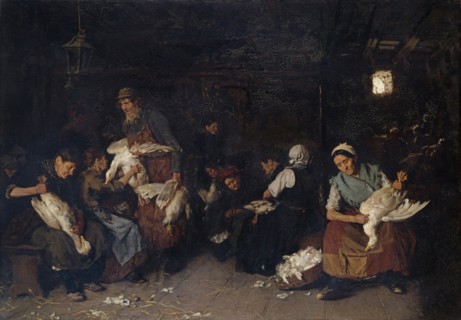 Women Plucking Geese, 1872. Artist: Liebermann, Max (1847-1935)
