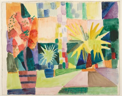 Garden on Lake Thun (Pomegranate Tree and Palm in the Garden), 1914. Artist: Macke, August (1887-1914)