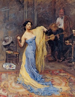Portrait of the ballerina Anna Pavlova (1881-1931), 1904. Artist: Slevogt, Max (1868-1932)