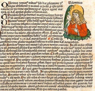 Saint Valentine (from the Nuremberg Chronicle), 1493. Artist: Anonymous
