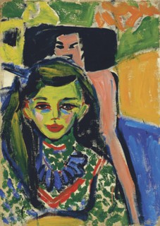 Fränzi in front of Carved Chair, 1910. Artist: Kirchner, Ernst Ludwig (1880-1938)