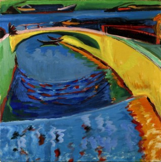 Bridge at the mouth of the river Prießnitz, c. 1910. Artist: Kirchner, Ernst Ludwig (1880-1938)