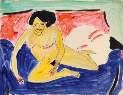 Seated Nude on Divan, 1909. Artist: Kirchner, Ernst Ludwig (1880-1938)