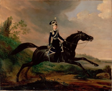 Equestrian Portrait of Grand Prince Alexander Nikolayevich (1818-1881), 1832. Artist: Krüger, Franz (1797-1857)