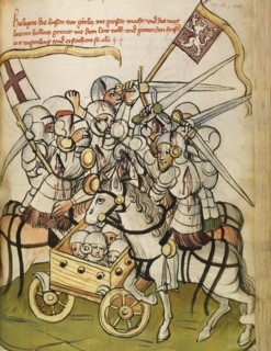 Hussite War (From: The life and times of the Emperor Sigismund by Eberhard Windeck), c. 1450. Artist: Lauber, Diebold, (Workshop)