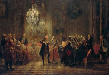 Flute Concert with Frederick the Great in Sanssouci, 1850-1852. Artist: Menzel, Adolph Friedrich, von (1815-1905)