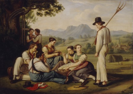 Mowers resting, 1819. Artist: Rhomberg, Joseph Anton (1786-1855)