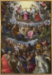 The Coronation of the Virgin, c. 1598. Artist: Rottenhammer, Johann (Hans), the Elder (1564-1625)