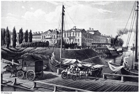 View of the Mitau Castle, c. 1850. Artist: Stavenhagen, Wilhelm Siegfried (1814-1881)