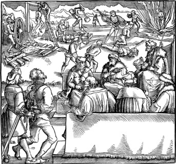 Court session. Illustration from the book Phisicke Against Fortune by Petrarch, 1532. Artist: Weiditz, Hans, the Younger (c. 1500-1536)