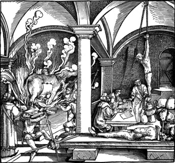 Torture. Illustration from the book Phisicke Against Fortune by Petrarch, 1532. Artist: Weiditz, Hans, the Younger (c. 1500-1536)