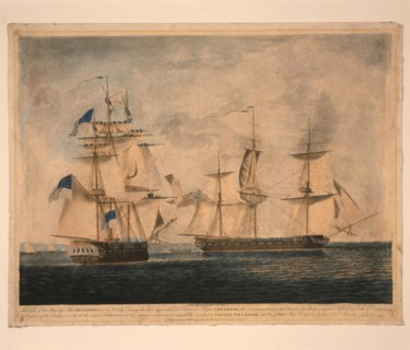 HMS Shannon captures USS Chesapeake, 1 June 1813, 1813. Artist: Dodd, Robert (1748-1815)