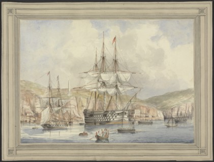 View at Malta, ca. 1849. Artist: Dyce, Charles Andrew (1816-1853)