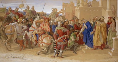 The Knights of the Round Table about to Depart in Quest of the Holy Grail, 1849. Artist: Dyce, William (1806-1864)