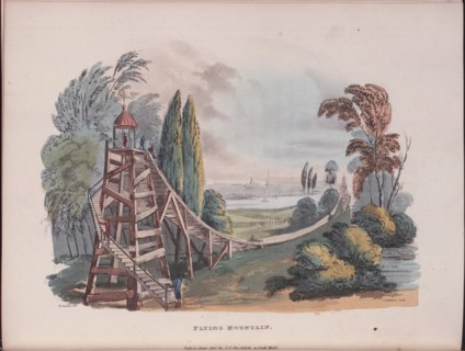 Flying Mountain (Montagnes Russes) in Little Russia, 1815. Artist: Johnston, Robert (1783-1839)