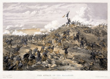 Attack on the Malakoff redoubt on 7 September 1855, 1855. Artist: Simpson, William (1832-1898)