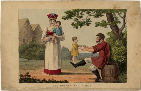 Russian Peasant Family, 1810s. Artist: Anonymous