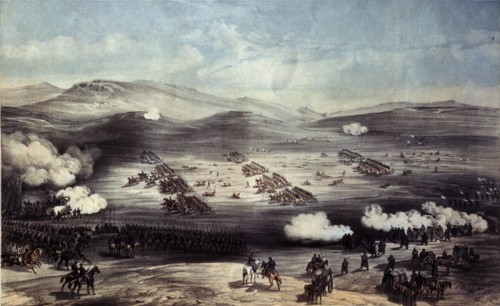 The Battle of Balaclava on October 25, 1854. The Charge of the Light Brigade. Artist: Simpson, William (1832-1898)