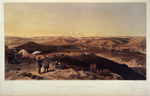 Valley of Chernaya River. Artist: Simpson, William (1832-1898)