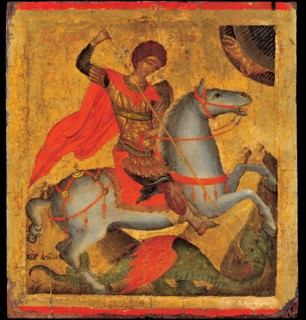 Saint George and the Dragon, ca 1440-1460. Artist: Akotandos, Angelos (active ca. 1425-1460)
