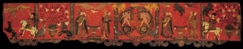 Section of wood panelling with decorative painting, 1770-1780s. Artist: Anonymous