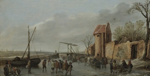 A Scene on the Ice, 1627. Artist: Goyen, Jan Josefsz, van (1596-1656)