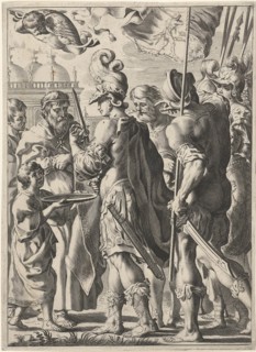 Alexander the Great Cutting the Gordian Knot, 17th century. Artist: Matham, Theodor (1589-?)