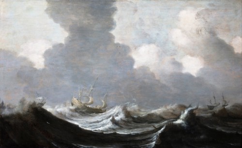 Four Vessels Running Before a Gale, 1630. Artist: Mulier, Pieter, the Elder (ca 1610-1659)