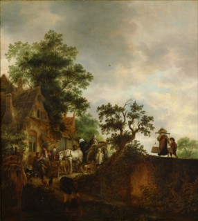 Travellers Halting at an Inn, 1645. Artist: Ostade, Isaac van (1621?1649)