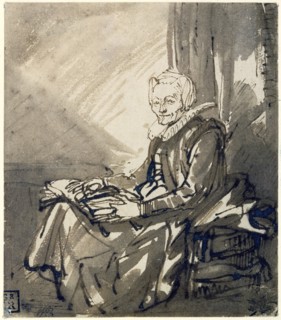 Woman with an Open Book on her Lap, ca 1639. Artist: Rembrandt van Rhijn (1606-1669)