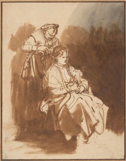 A Young Woman Having Her Hair Braided, ca 1637. Artist: Rembrandt van Rhijn (1606-1669)