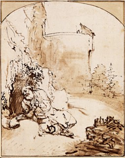 The Prophet Jonah before the Walls of Nineveh, ca 1651. Artist: Rembrandt van Rhijn (1606-1669)