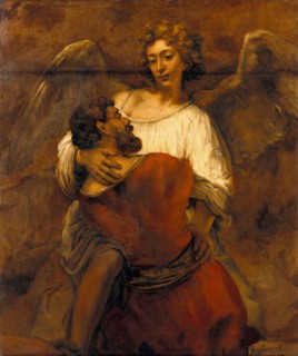 Jacob Wrestling with the Angel, ca 1659. Artist: Rembrandt van Rhijn (1606-1669)