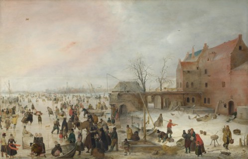 A Scene on the Ice near a Town, c. 1615. Artist: Avercamp, Hendrick (1585-1634)