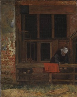 A courtyard, c. 1660. Artist: Boursse, Esaias (1631-1672)