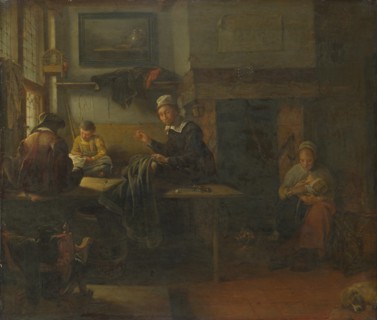 Interior of a Tailor's Shop, c. 1660. Artist: Brekelenkam, Quiringh van (ca 1622-ca 1669)