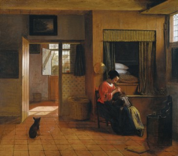 Interior with a Mother delousing her Child's Hair (A Mother's Duty), 1659-1660. Artist: Hooch, Pieter, de (1629-1684)