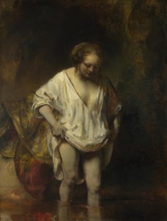 A Woman bathing in a Stream (Hendrickje Stoffels), 1654. Artist: Rembrandt van Rhijn (1606-1669)