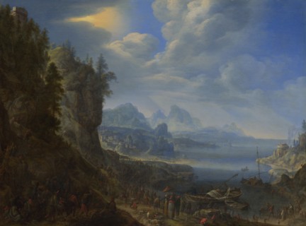 Christ teaching from Saint Peter's Boat on the Lake of Gennesaret, 1667. Artist: Saftleven, Herman (1609-1685)
