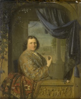 Portrait of a Man holding a Watch, 1688. Artist: Slingelandt, Pieter Cornelisz, van (1640-1691)