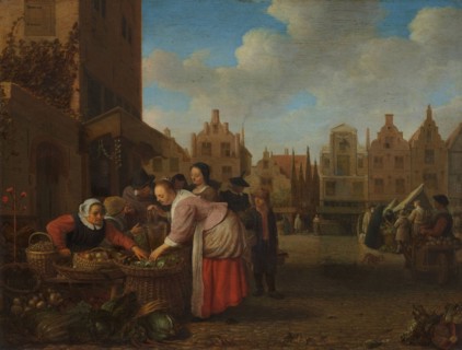 View of the Great Market in Rotterdam, 1654. Artist: Sorgh, Hendrik Maertensz (c. 1610-1670)