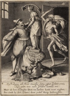 Death with an Arrow About to Strike the Man Down, 1609. Artist: Swanenburgh, Willem van (1582-1616)