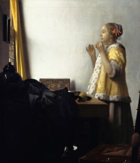 Young Woman with a Pearl Necklace, ca 1662. Artist: Vermeer, Jan (Johannes) (1632-1675)