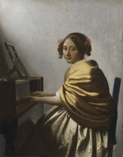 A Young Woman seated at a Virginal, c. 1670. Artist: Vermeer, Jan (Johannes) (1632-1675)