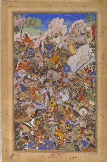 The Battle Preceding the Capture of the Fort at Bundi, Rajasthan, in 1577, 1592-1594. Artist: Tulsi Kalan (c. 1560-1600)
