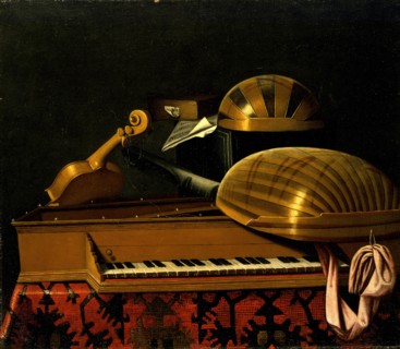 Still Life with Musical Instruments and Books, Mid of 17th cen.. Artist: Bettera, Bartolomeo (1639-c. 1688)