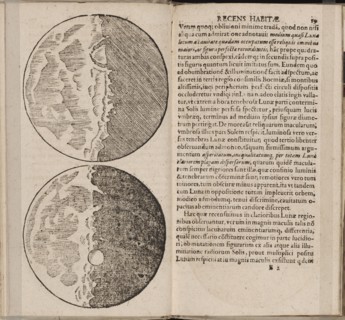 Leaf of book Sidereus Nuncius (Sidereal Messenger) by Galileo Galilei, 1610. Artist: Galilei, Galileo (1564-1642)